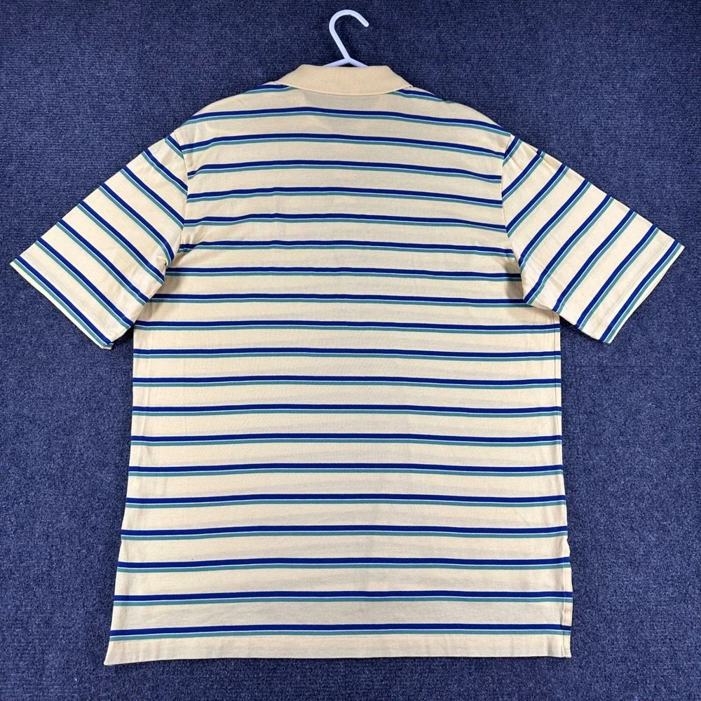 Polo Ralph Lauren Polo Shirt Mens M Medium Yellow Striped Golf Pima Cotton